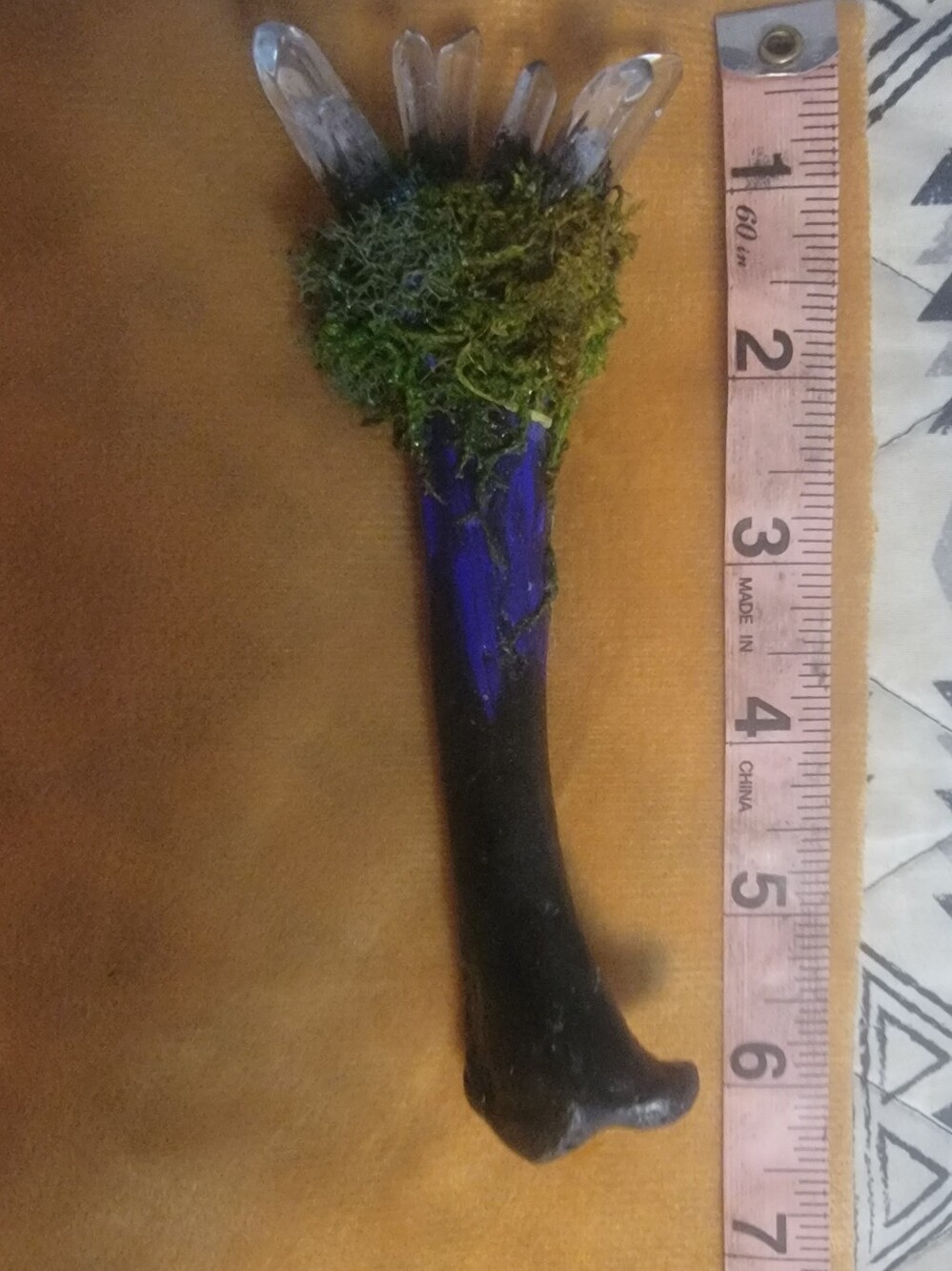 Handcrafted Bone And Crystal Wand